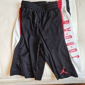 Jordan Black Shorts with Red and White Accents